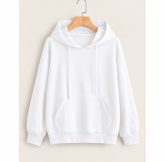 White fleece hoodie