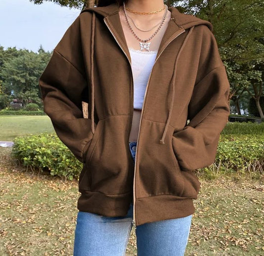 Brown zipper hoodie