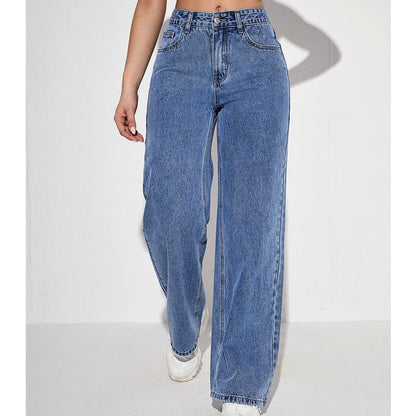 Mid Blue Wide Leg Jeans