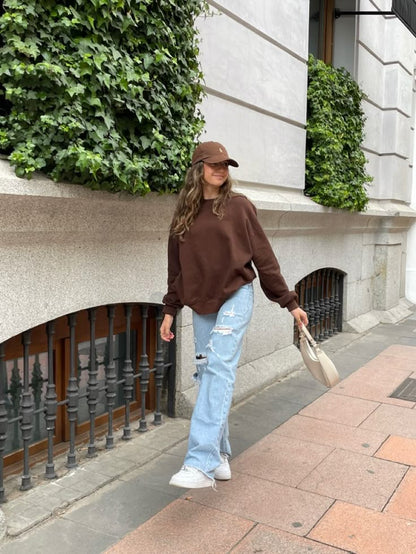 Brown fleece sweat shirt