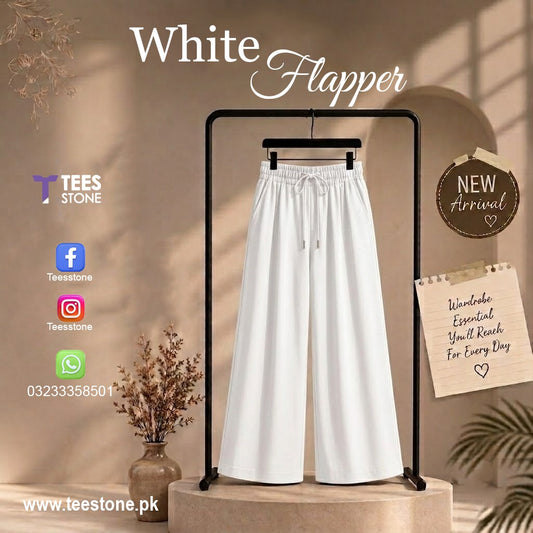 White Wide Leg Flapper