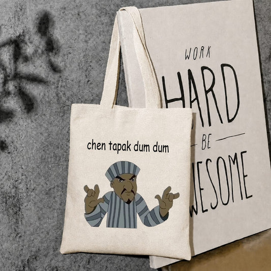 chen tapak dum dum canvas tote bag