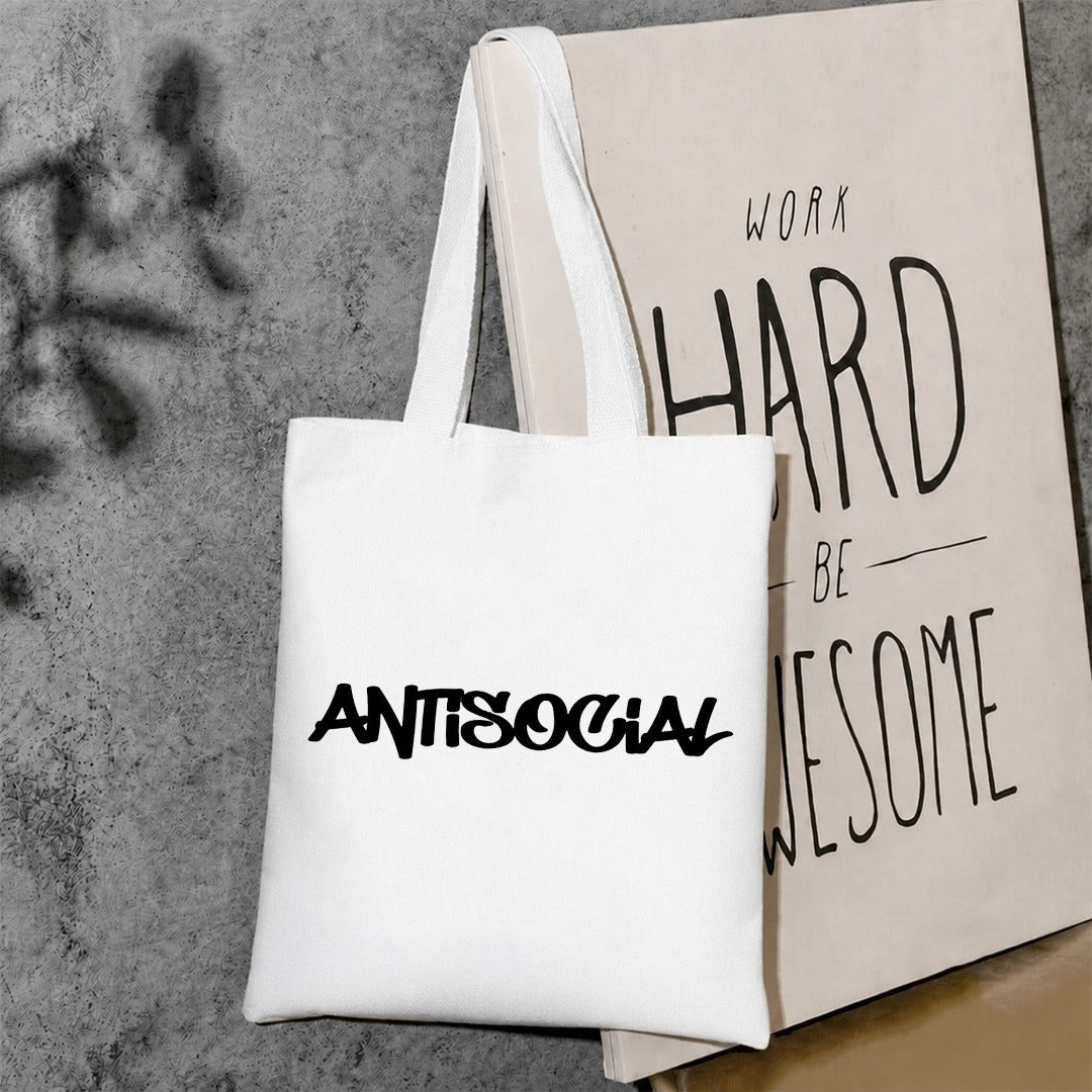 Antisocial canvas tote bag