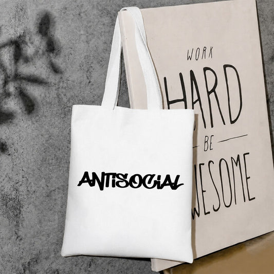 Antisocial canvas tote bag