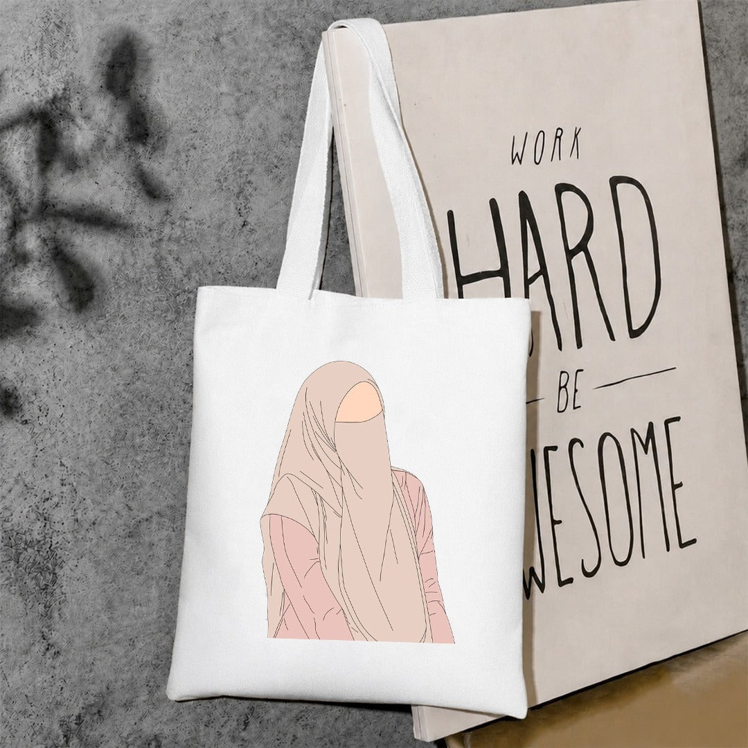 Hijab girl tote bag