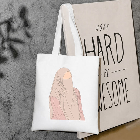 Hijab girl tote bag