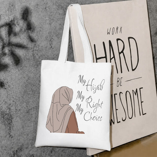 My hijab my right my rules canvas tote bag