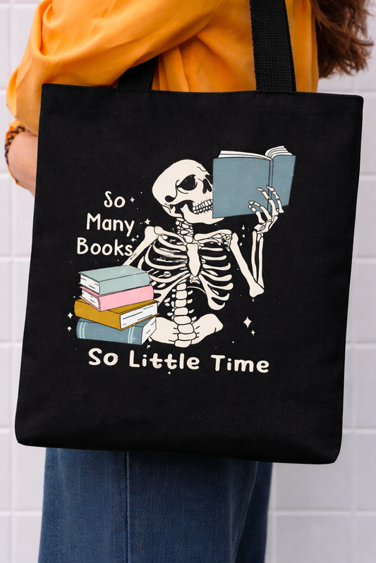 So Many So Little Time Black Tote Bag