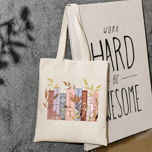 Leaf books canvas tote bag
