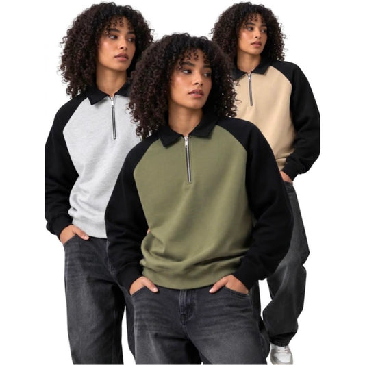 Colourblock Quarter-Zip Fleece Sweatshirt