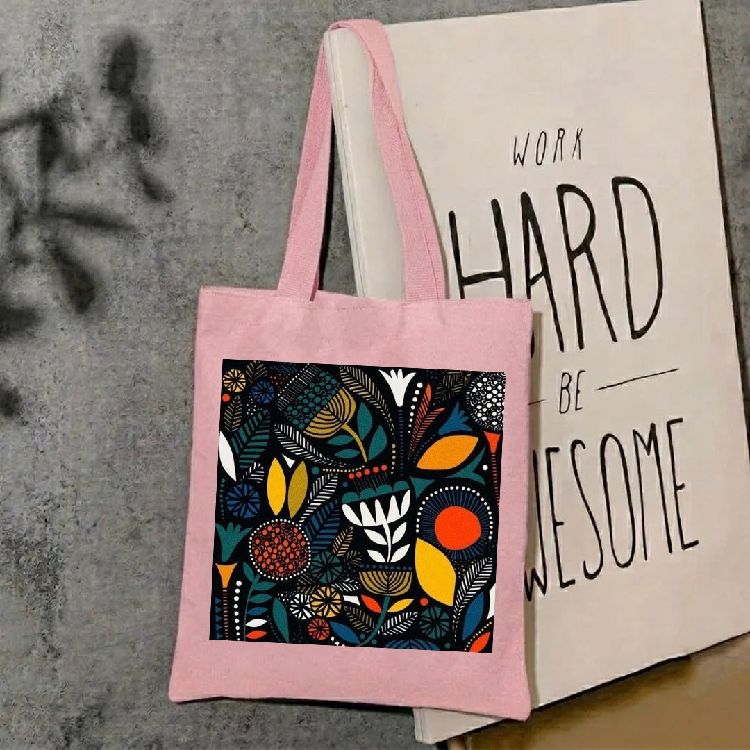 Abstract pattern canvas tote bag