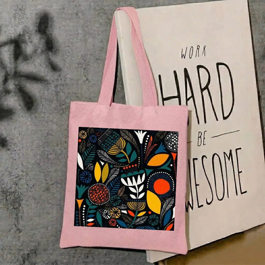 Abstract pattern canvas tote bag