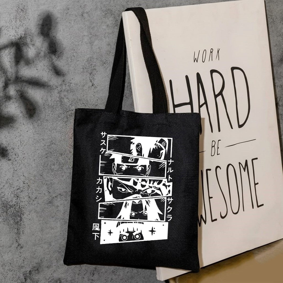 Anime eyes canvas tote bag