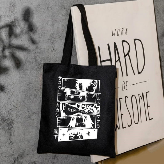 Anime eyes canvas tote bag
