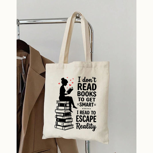 I Don't Read Books Printed Tote Bag