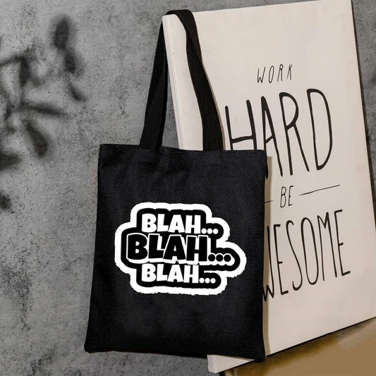Blah blah blah canvas tote bag