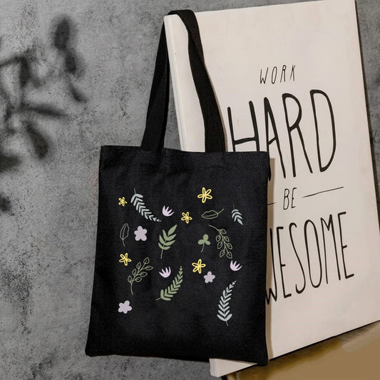 leaf pattern tote bag print