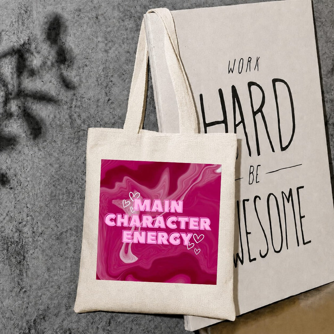 Main character energy tote bag