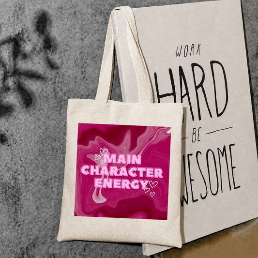 Main character energy tote bag