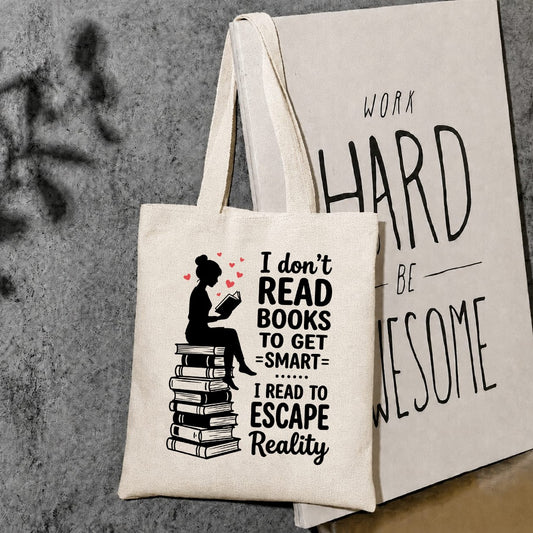 I Don't Read Books Printed Tote Bag