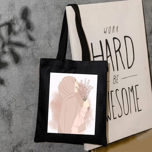 Hijab girl tote bag