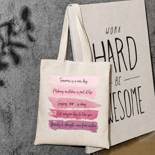 Tomorrow is a new day canvas tote bag