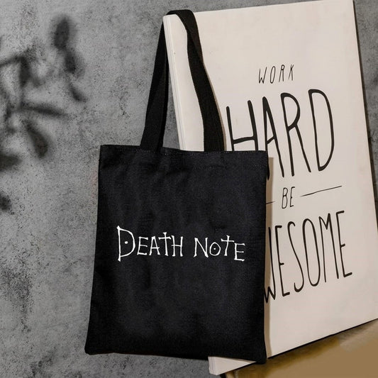 Death note canvas tote bag