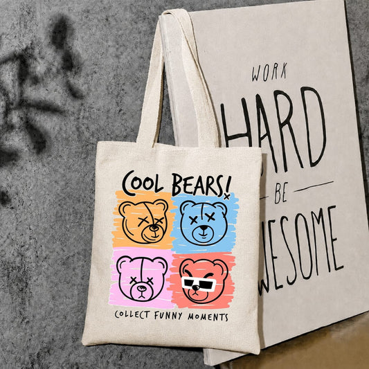 Cool bears canvas tote bag