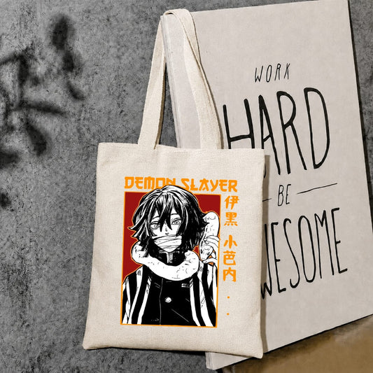 Demon slayer canvas tote bag