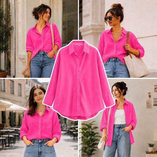 Shocking Pink Button Down Shirt