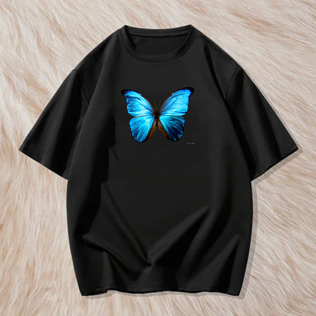 Blue butterfly t shirt