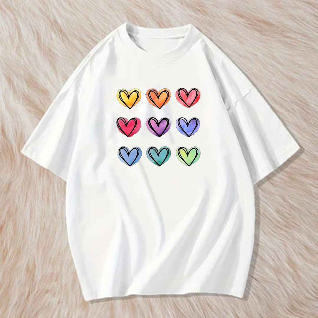 Colour heart t shirt