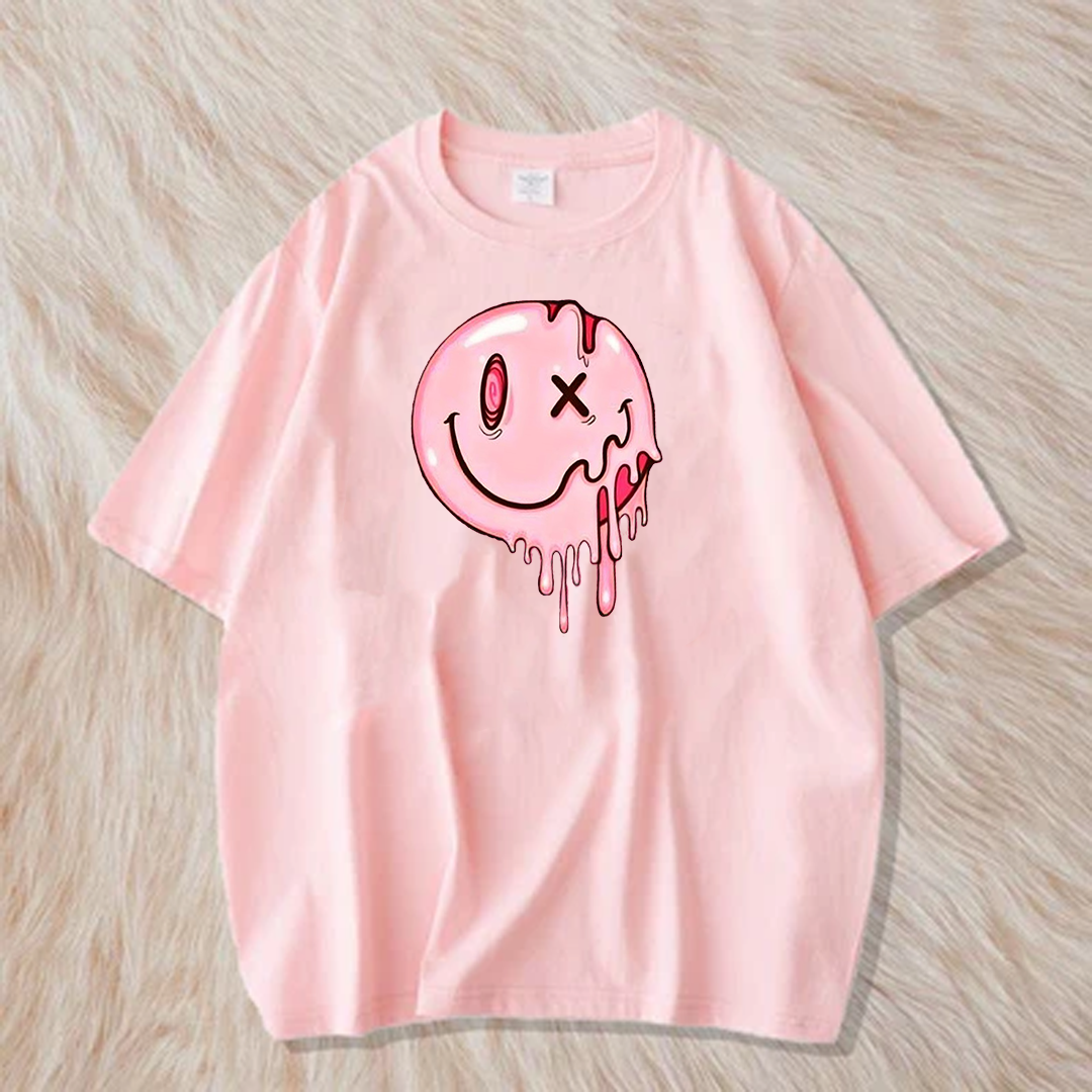 Pink emoji t shirt