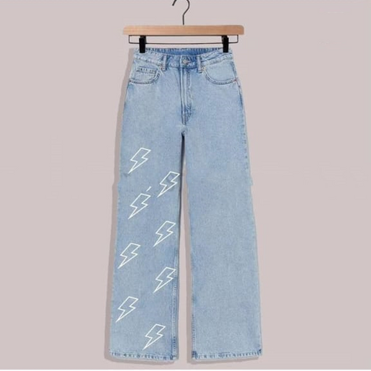 Ice blue thunder wide leg jeans