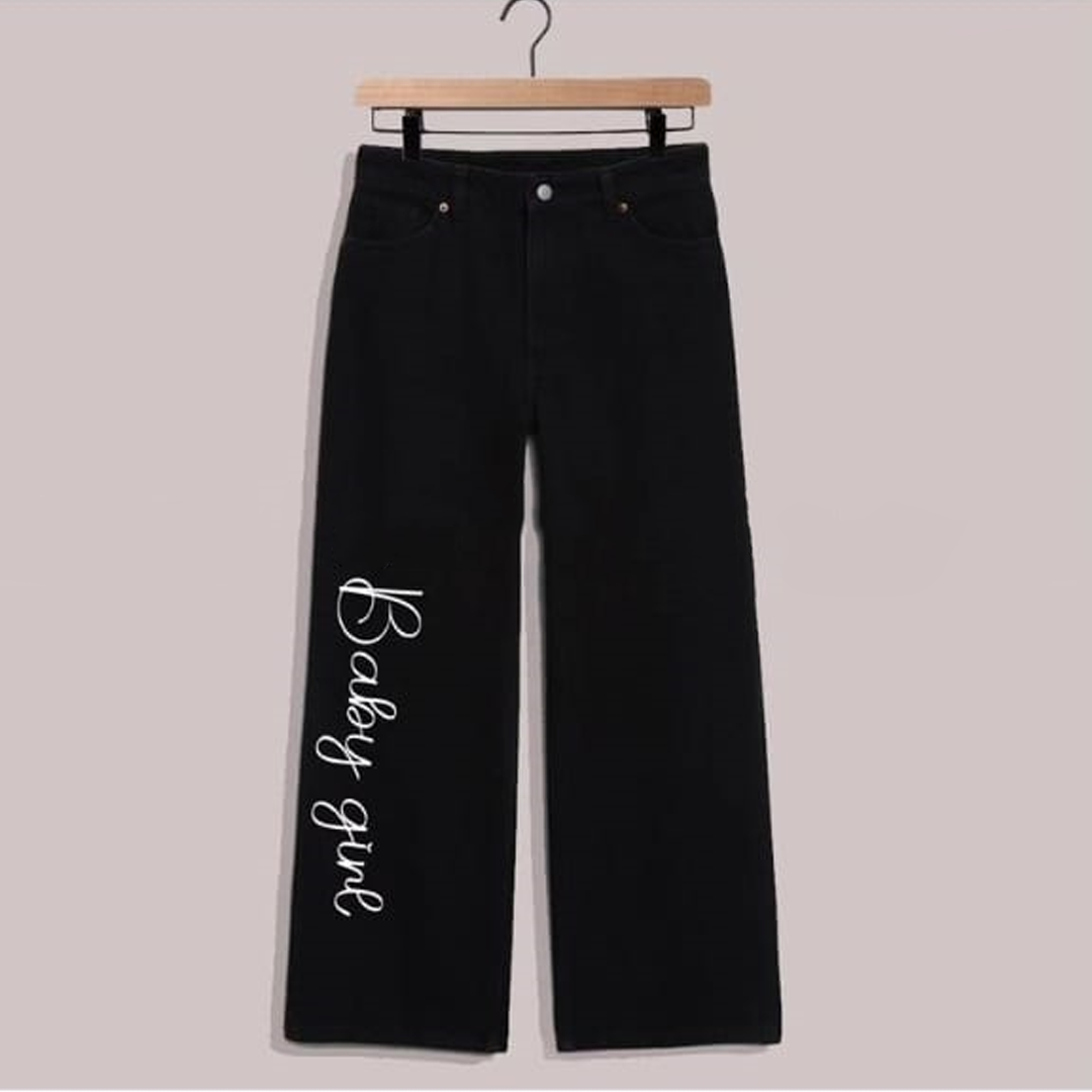 Black baby girl wide leg jeans